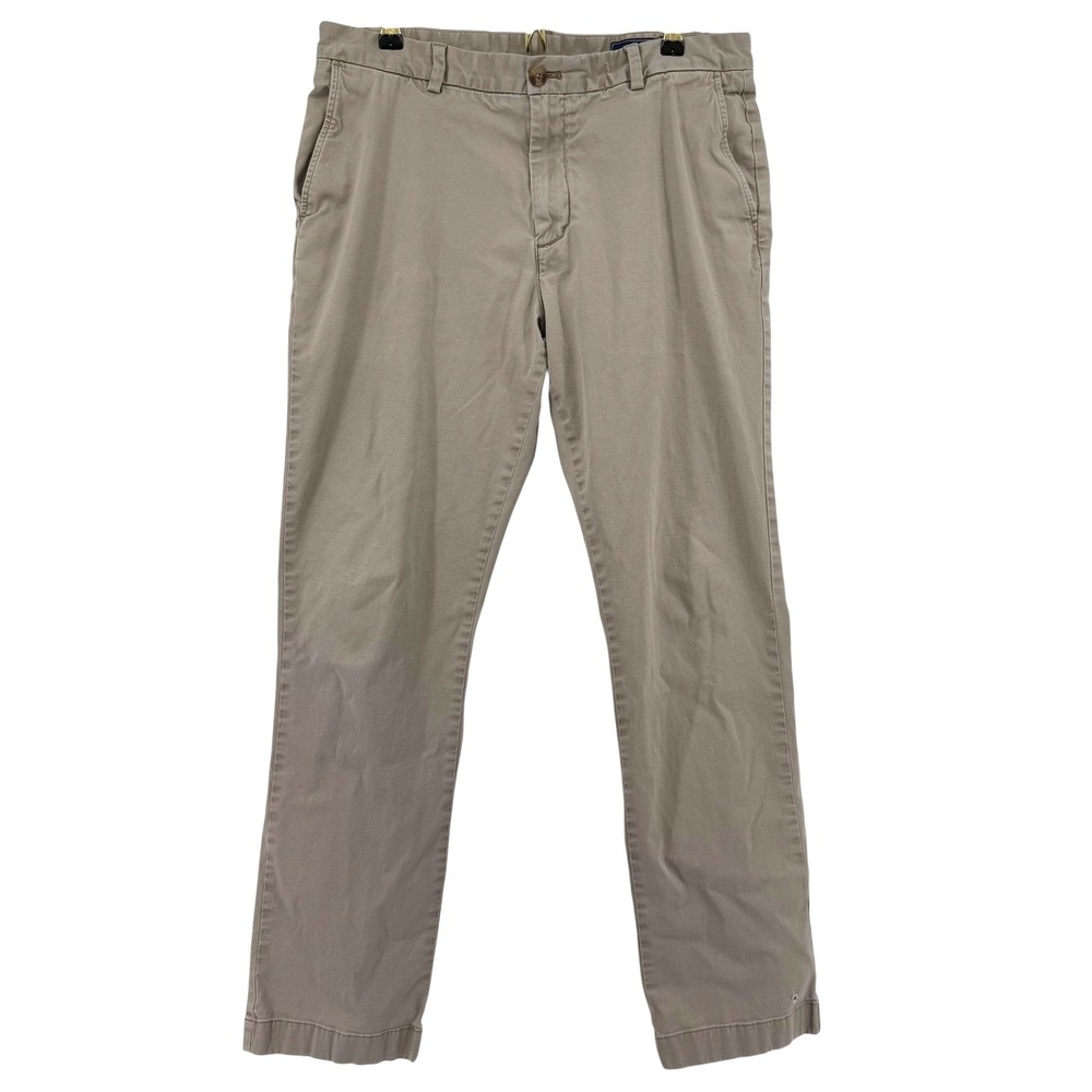 Vineyard Vines Mens 34x30 Breaker Pant Khaki Tan Straight Leg Chino Trousers